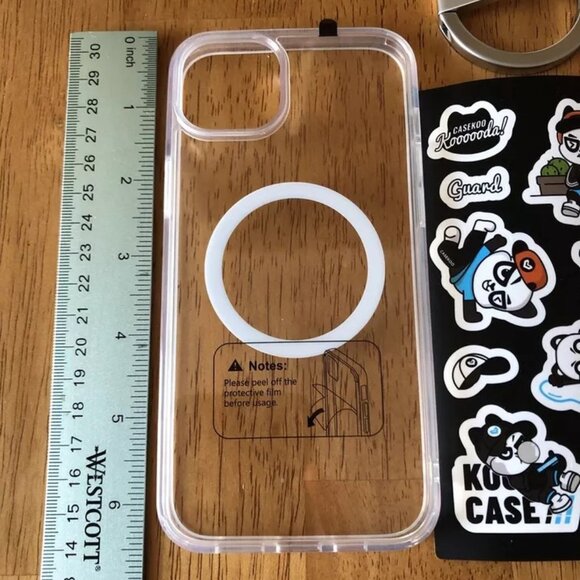 CaseKoo Apple iPhone 14 Plus Transparent Case Magsafe Kickstand & Sticker - Picture 7 of 8